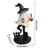 Halloween Resin Figurine Decor - Hand-Painted Pumpkin Head Ghost Witch Hat Mini Characters Desk Tabletop Festival Display