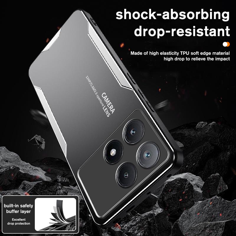 Hafif Zırh Matel Zırh Darbeye Dayanıklı Kılıf Xiaomi PocoF6 Poco F6 Pro Poko Küçük F 6 F6Pro Kılıf TPU Yumuşak Çerçeve Korumalı Fundas