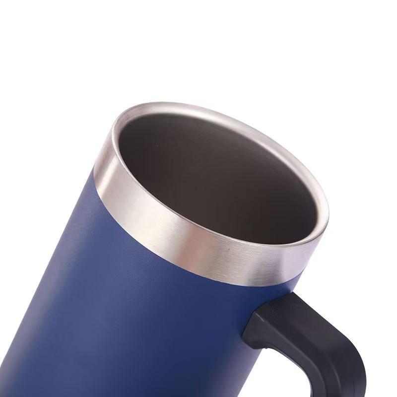 Large Capacity 24oz Brazilian Beer Mug, Insulated Stainless Steel with Double Layer Vacuum Handle