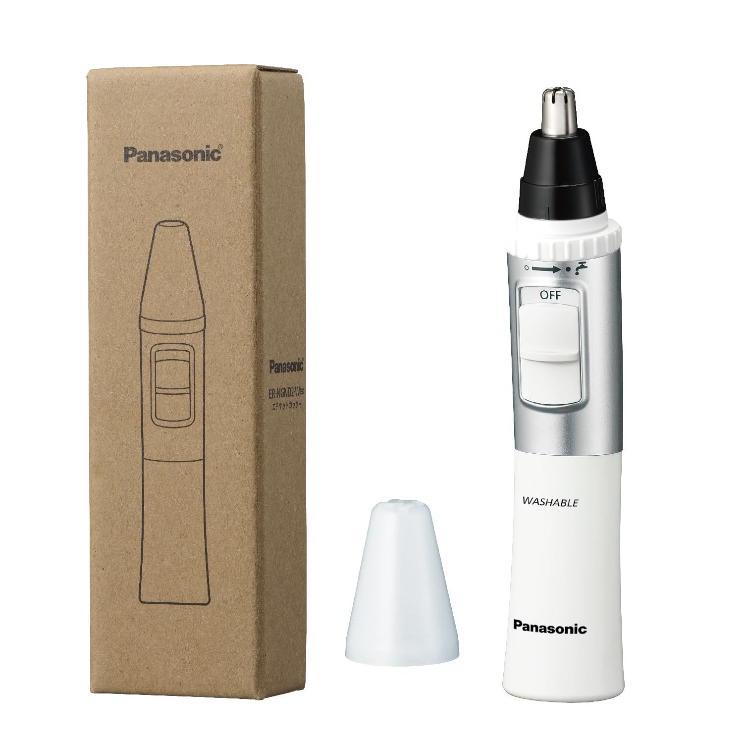 

у Panasonic Nose Hair Працює від батареї Etiquette Washable [Випущено 2024/працює від батареї] Нож, різак, чоловічі брови, борода, ER-NGND2-W білий