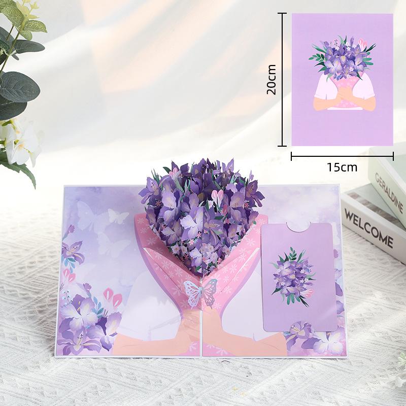 Popular 3D Handmade Christmas Bouquet Greeting Card