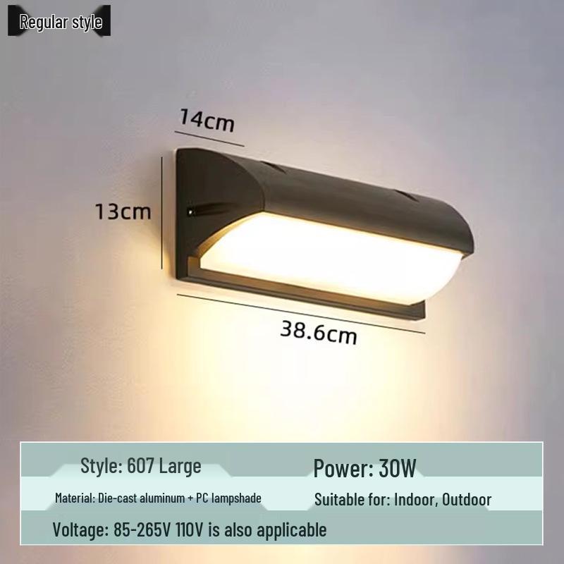 Lampă de Perete de Exterior în Formă de Lună, Rezistentă la Apă, cu Senzor Infraroșu, pentru Curte, Balcon și Prag