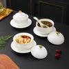 Personal New Bone China Ceramic Stew Pot with Gold Rim