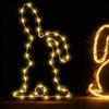 LED Window Light Easter Hanging Lamp with 8 Dynamic Modes Remote Control Timer Battery Operated Waterproof Metal Easter Bunny String Lights for Indoor