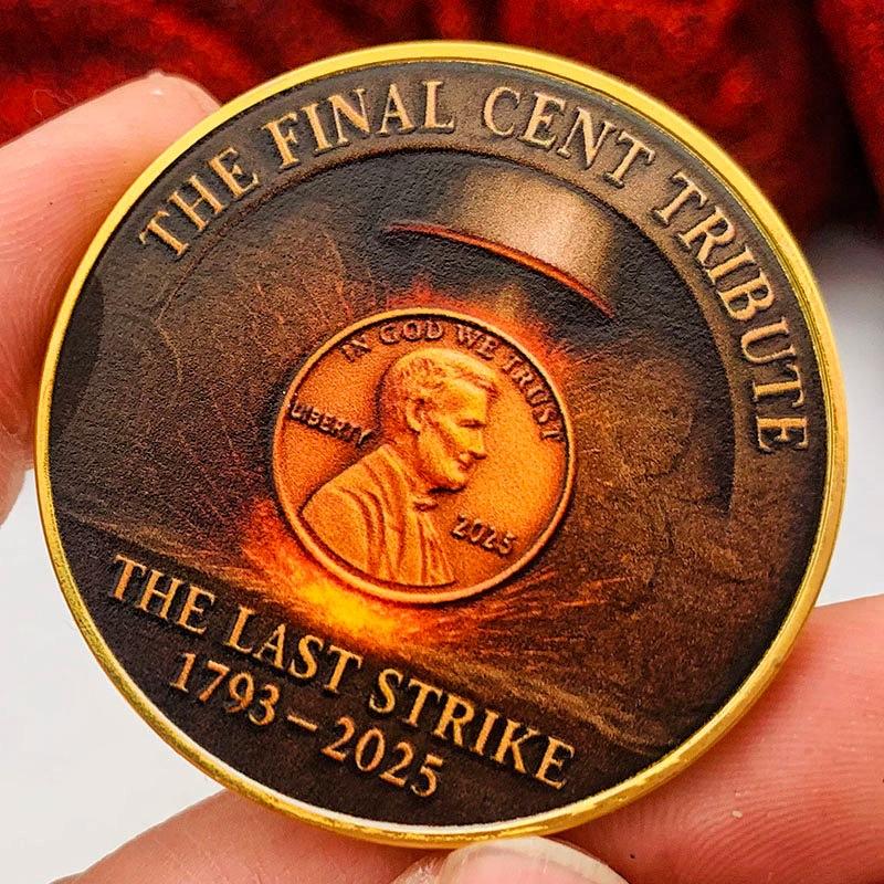1793-2025 Lincoln, USA, gold-plated color printed commemorative medal, decorative ornament, pendant, gift coin, commemorative coin