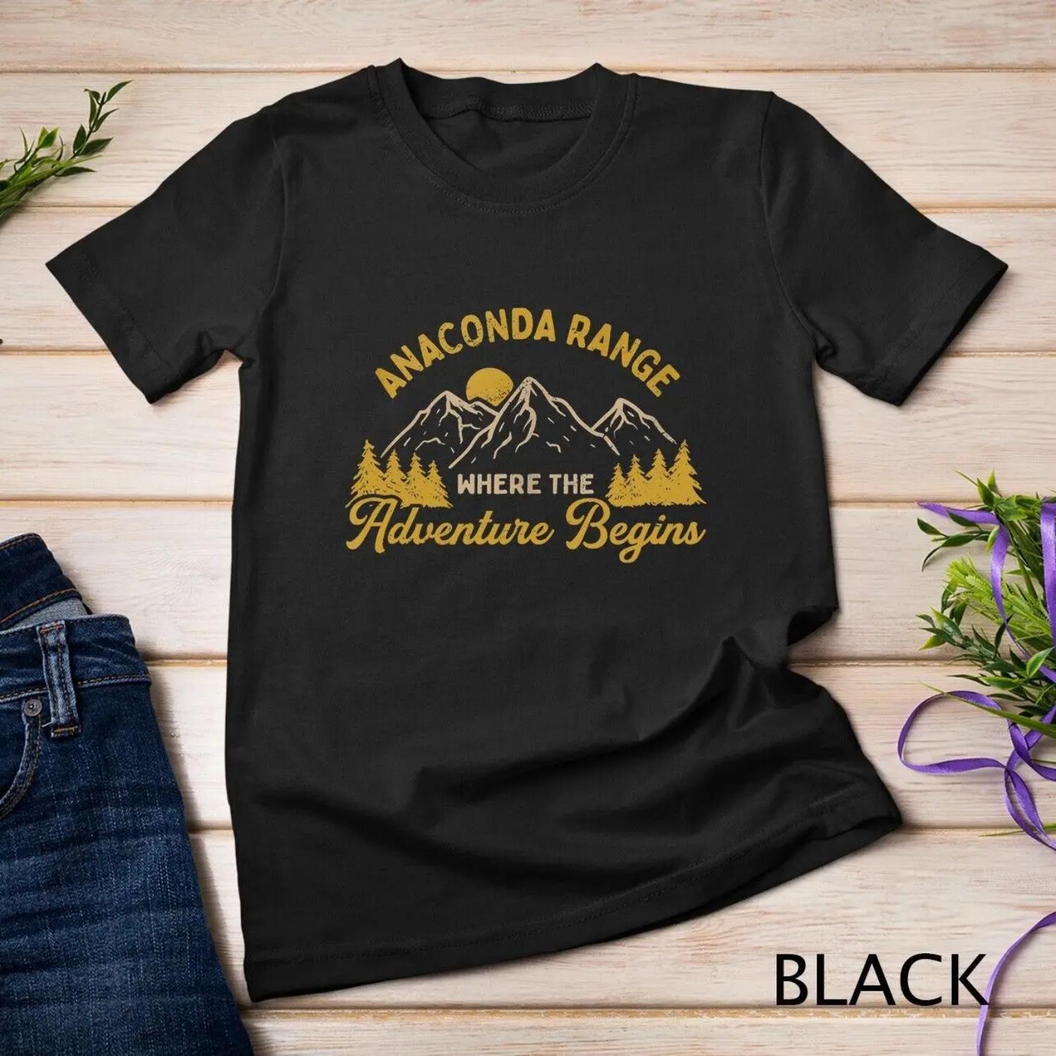 

Where the Adventure Begins Anaconda Range Hiking Montana T shirt XXXXXL