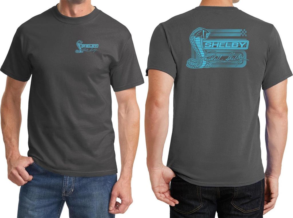 Carroll Shelby Shirt Shelby Cobra Muscle Car Aqua Logo Tee Racing Car Guy Gift Automotive Enthusiast