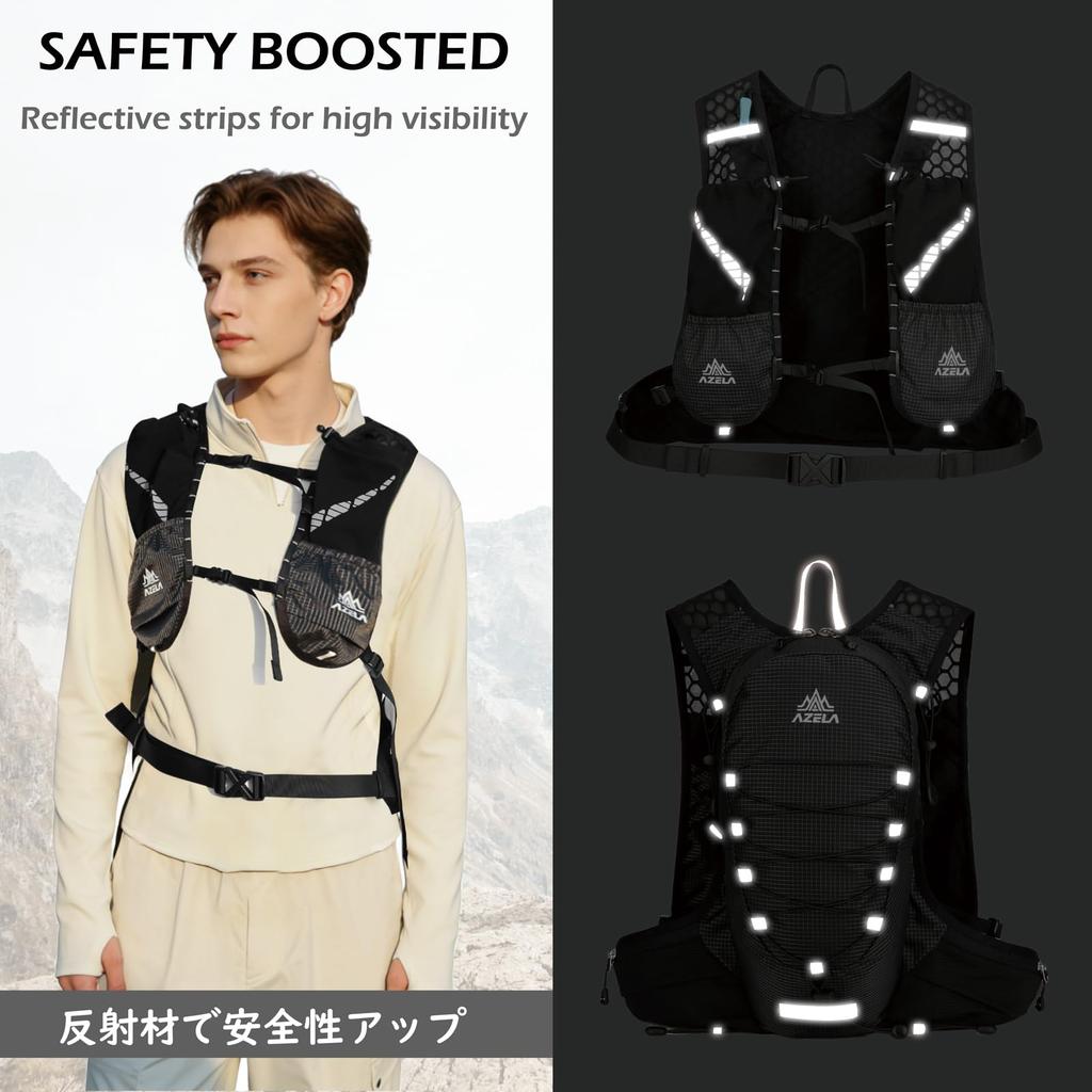 TRIWONDER Trail Running Large Hydration Pack Reflective Hakone Cycling One Backpack, Capacity, Compatible, Lightweight, Breathable, Vest, Ekiden,