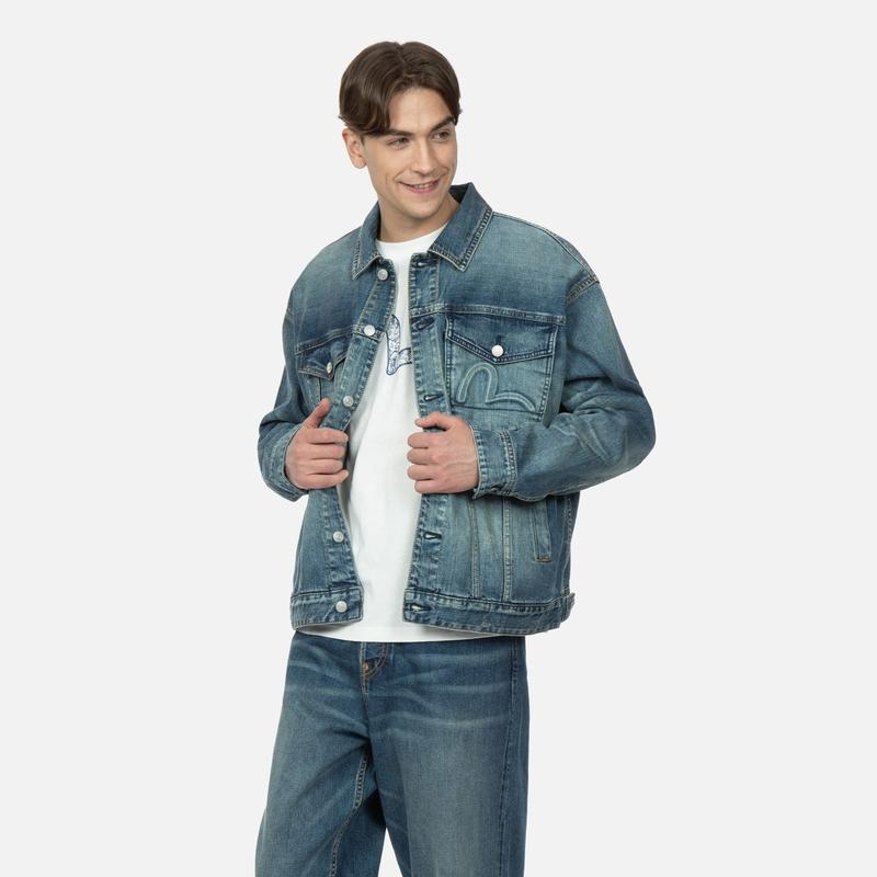 Evisu Denim Jacket Men's Denim Blue 2ESHTM3DJ710LFCS