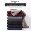 Hengyuanxiang Men's 100% Pure Wool Semi-Turtleneck Thickened Knit Sweater