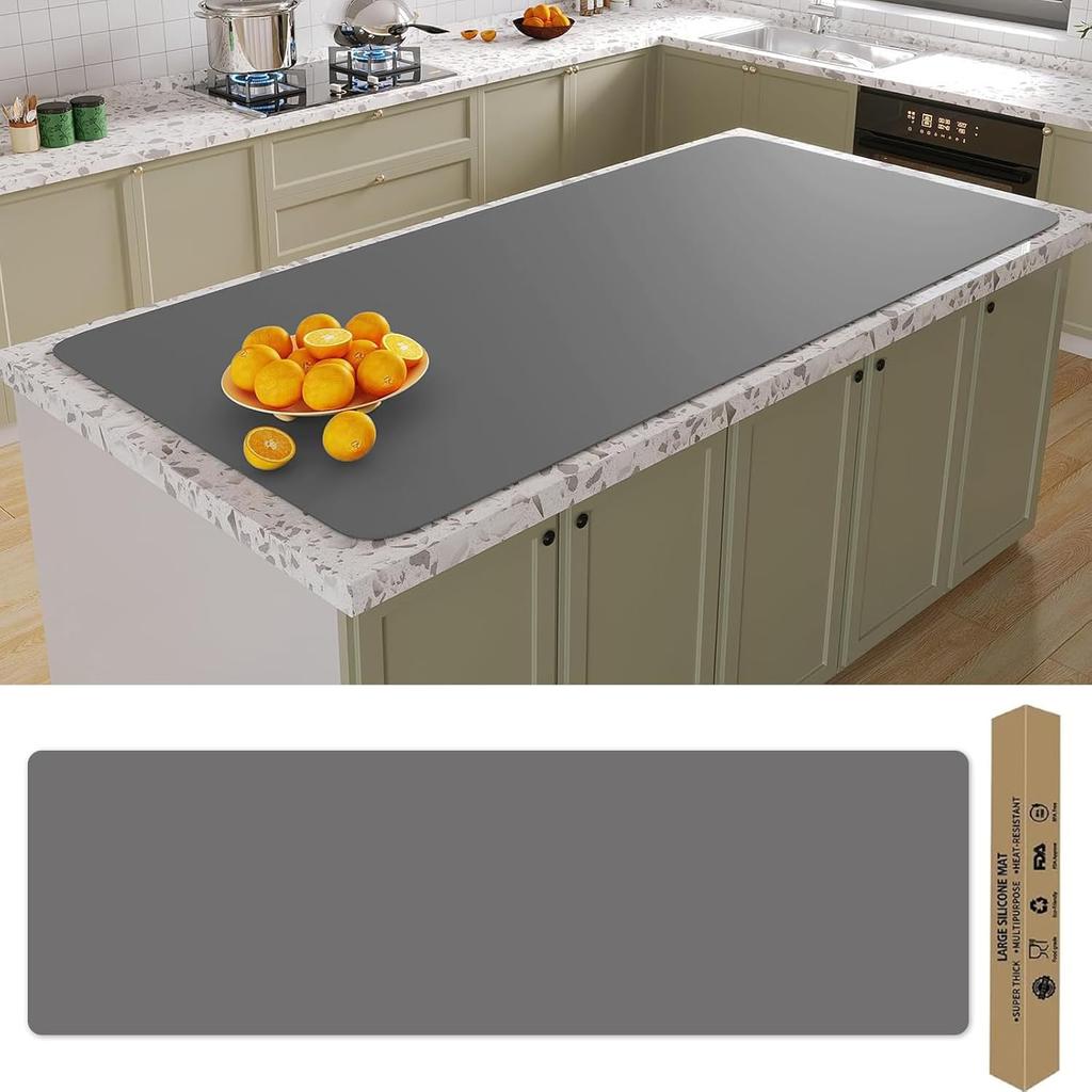 Silicone Mat Cooking Surface Protection 20060cm Extra Large Size Thickness 1.3mm Heat Resistant -40 220C Waterproof Stain Non-slip Insulation Scratch