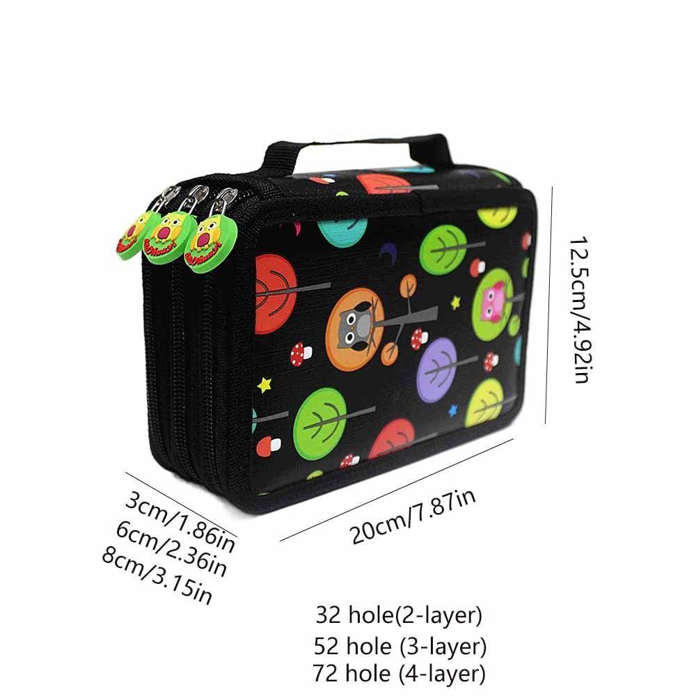 Large Capacity Pen Storage Bag Cartoon Paintbrush Organizer Sketch Pencil Case  Stationery Storage