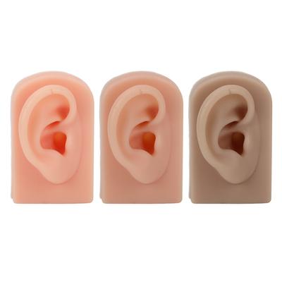 Silikonowy model ucha Miękki, elastyczny prawy ucho Model ludzkiego ucha wielokrotnego użytku do treningu przekłuwania uszu i nie tylko