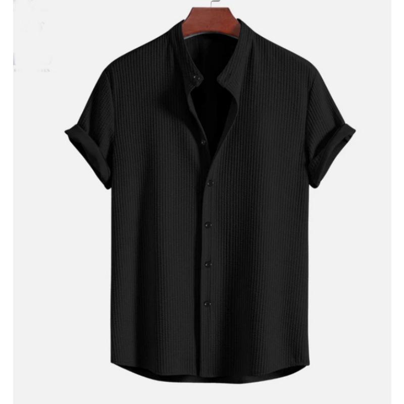 Men’s Short Sleeve Solid Casual Shirt