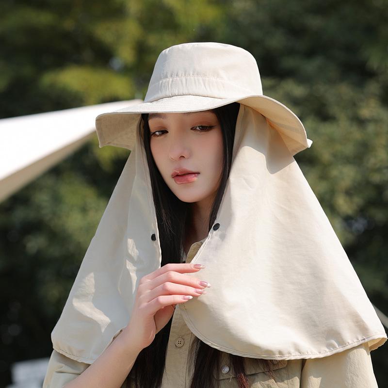 Waterproof quick-drying large shawl sunscreen sun hat children's fashion versatile casual sun hat hiking bucket hat