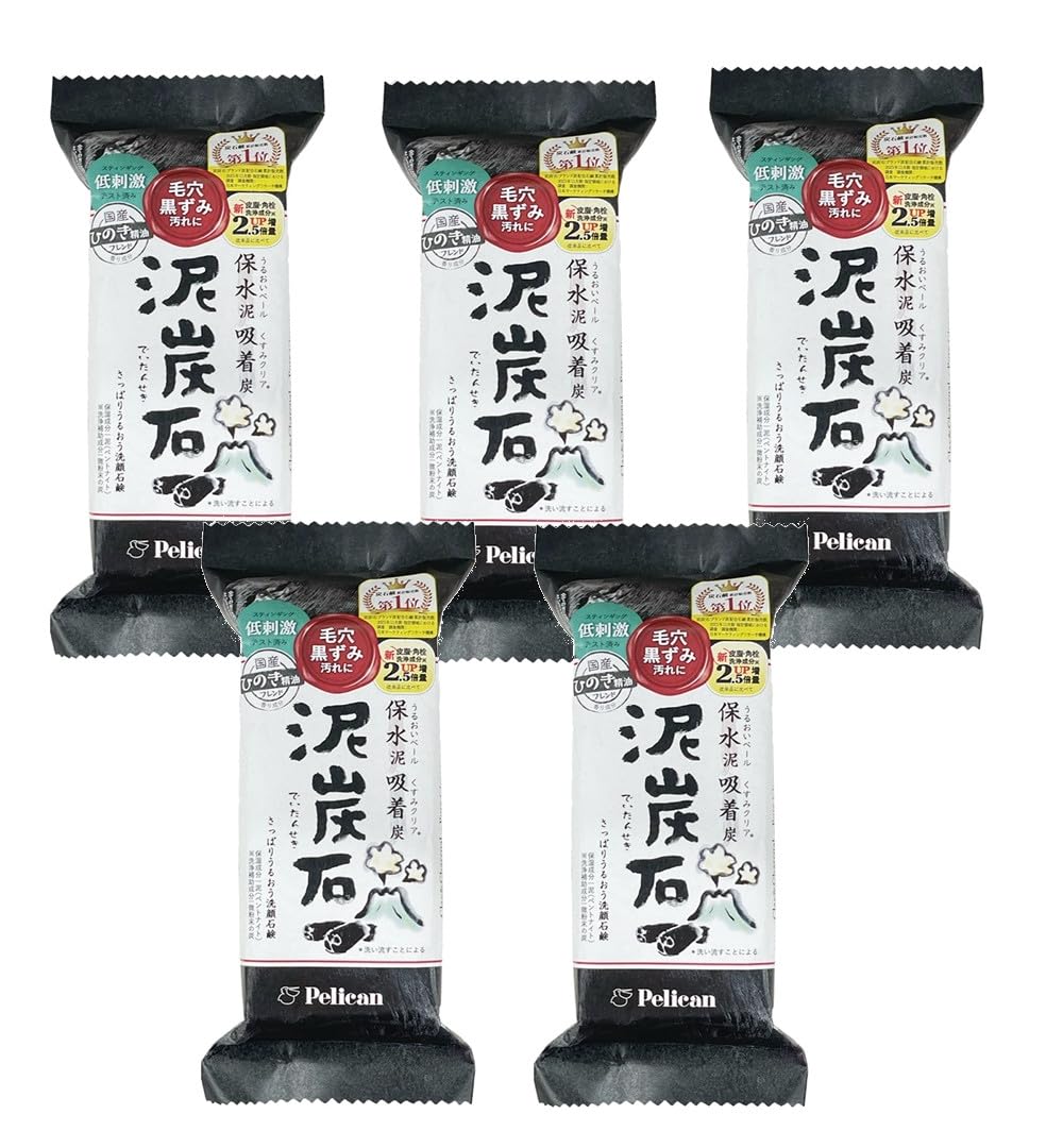 

Мыло Pelican Soap Грязевое мыло для лица 135 г x 5 Мыло Угольное мыло [Набор 5]