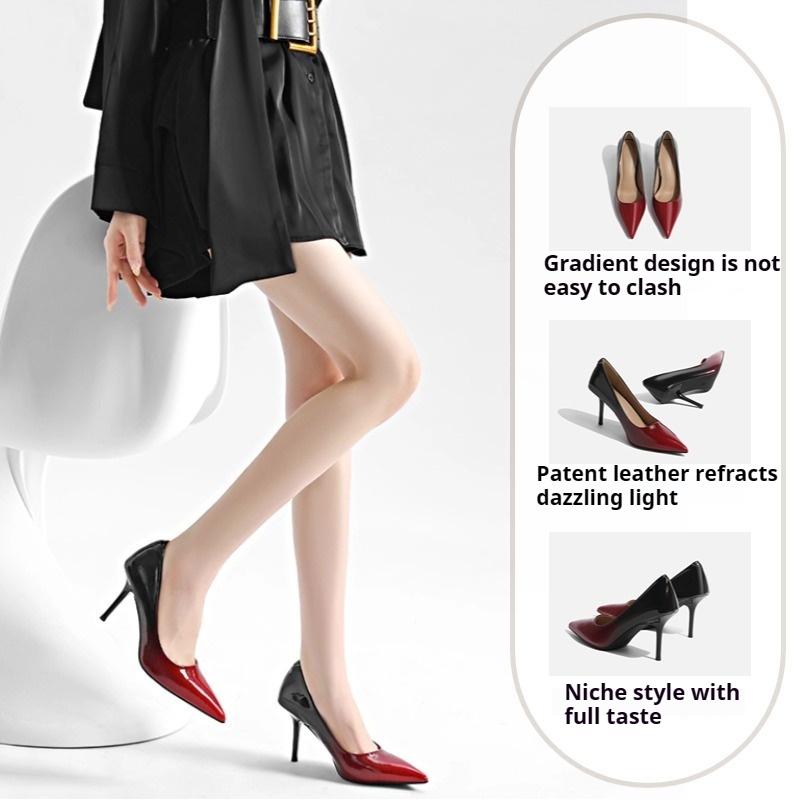 

Gradient Queen fan high heels stiletto pointed sexy women s shoes office commuter shoes 35