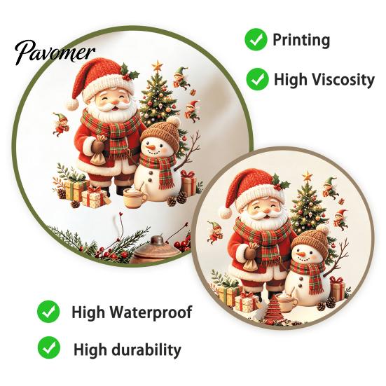 Removable Christmas Wall Stickers Cute Santa Snowman Decals, PVC with Waterproof Home Decoration Elf Gift Elements, Festive Decor for Toilet