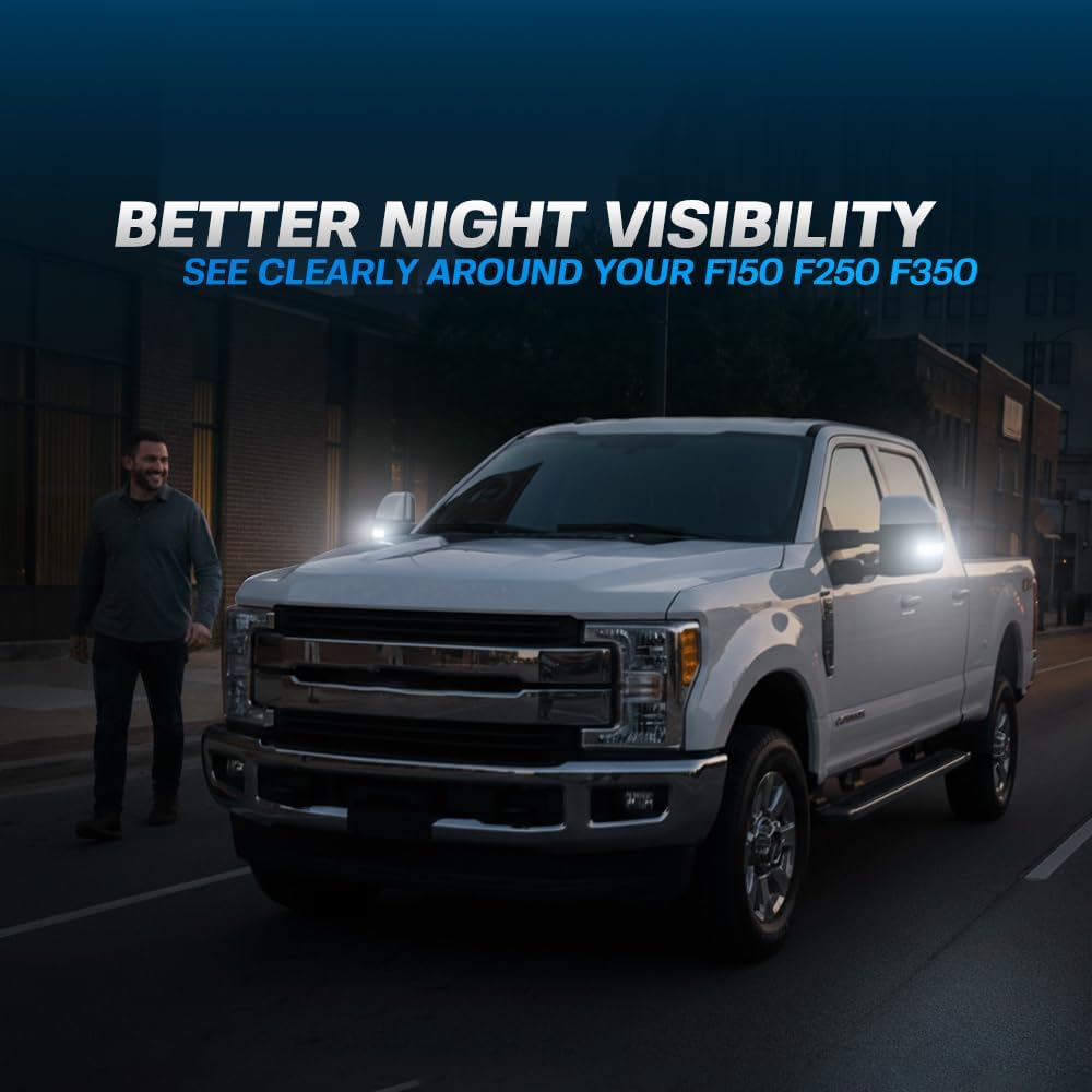 2Pcs Sequential LED Side Mirror Marker Light for Ford F150 2015-2023, F250 F350 F450 F550 Super Duty 2017-2023 Amber Dynamic Blinker Indicator Turn