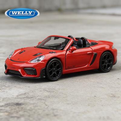 WELLY 1:36 Porsche 718 Spyder RS Alloy Sports Car Model Diecast Metal Race Vehicle Car Model Simulation Collection Kids Toy Gift