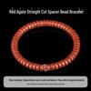 Natural NanHong Agate Bracelet with Gold Diamond Star and Moon Accents - DIY Cultural Bead Accessories