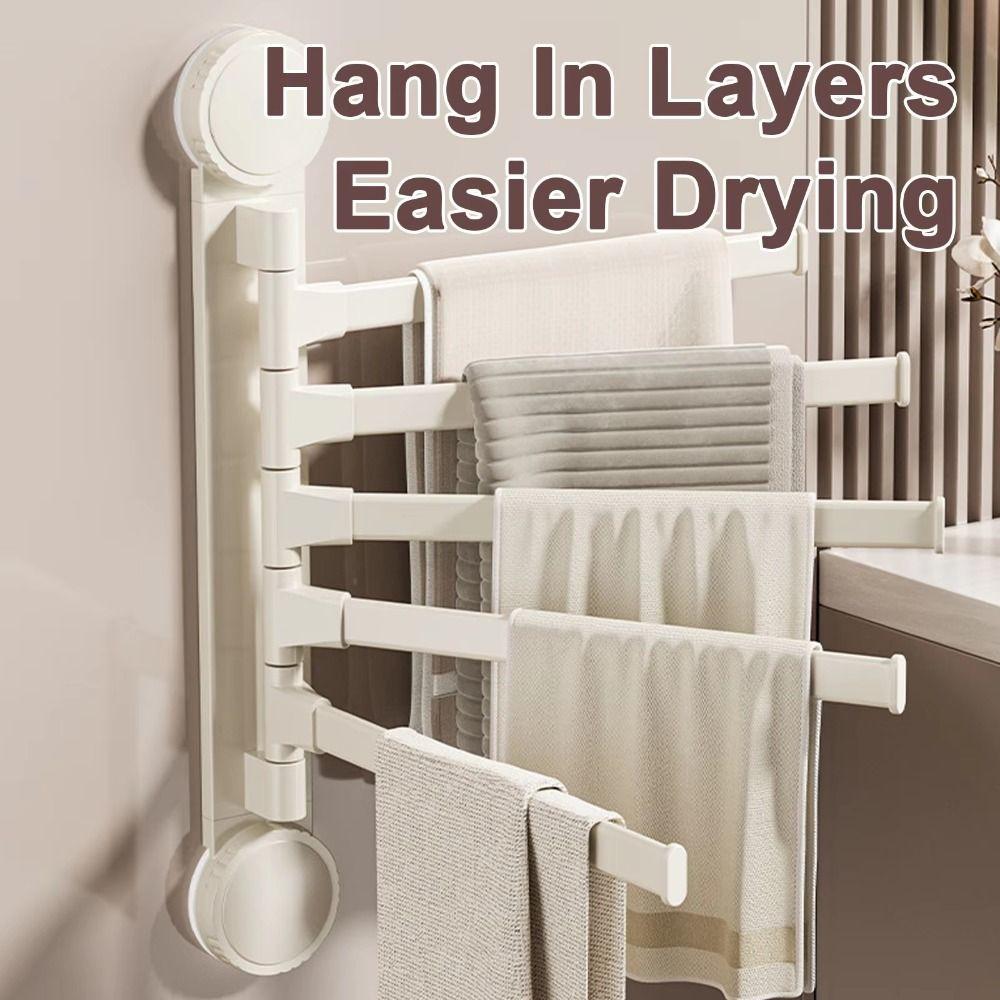 Rotating Swivel Towel Bar Multi-bar Bathroom Towel Rod Rust-proof Hanging Towel Holder  Living Room