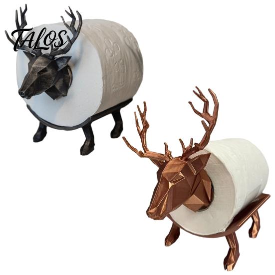 Rustproof Organizer 3D Printed Elk Toilet Paper Holder, Stable Base Bathroom Tissue Roll Modern Accessory Decor Dispenser, Waterproof PLA Decorative