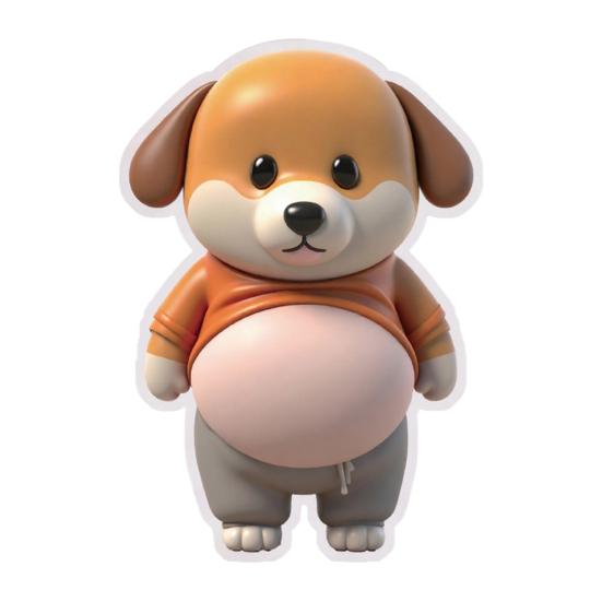 Yousheng Elastic Belly Dog Sticker Anxiety Stress Relief Cartoon Dog Decal with Fat Belly Pinch Belly Puppy Toy DIY Self-adhesive Animal Sticker