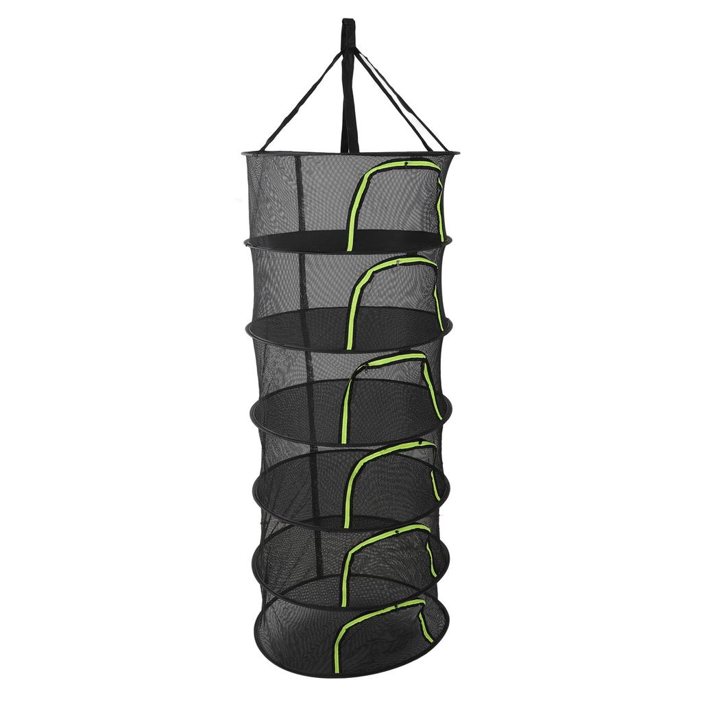 Foldable Plant Drying Net Multilayer Zipper Closure Design 60cm Diameter Herb Buds Dry Net with