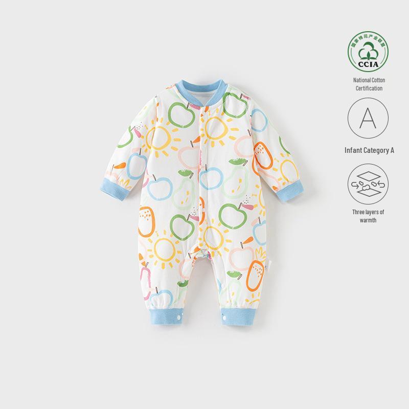 Newborn Baby Thin Cotton Cartoon Long Sleeve Jumpsuit (2-Pack)