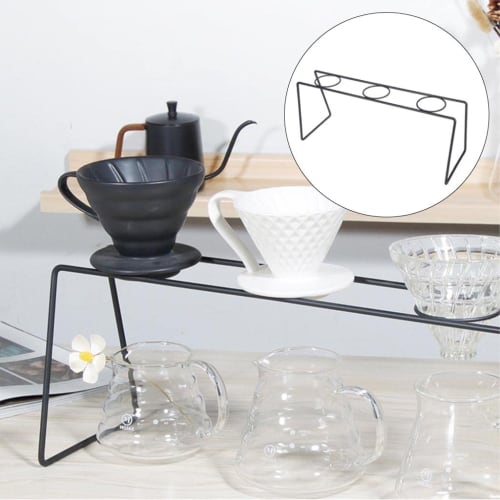 TAKEY Office Tool Coffee Dripper Stand, Pour Into Household Drip Cup Bracket, Three-Hole Black (Champagne, 3 Holes)