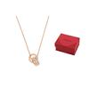 Swarovski Further Double Ring Hollow Gold Plated Necklace Women Necklace Rose-Gold 5419853
