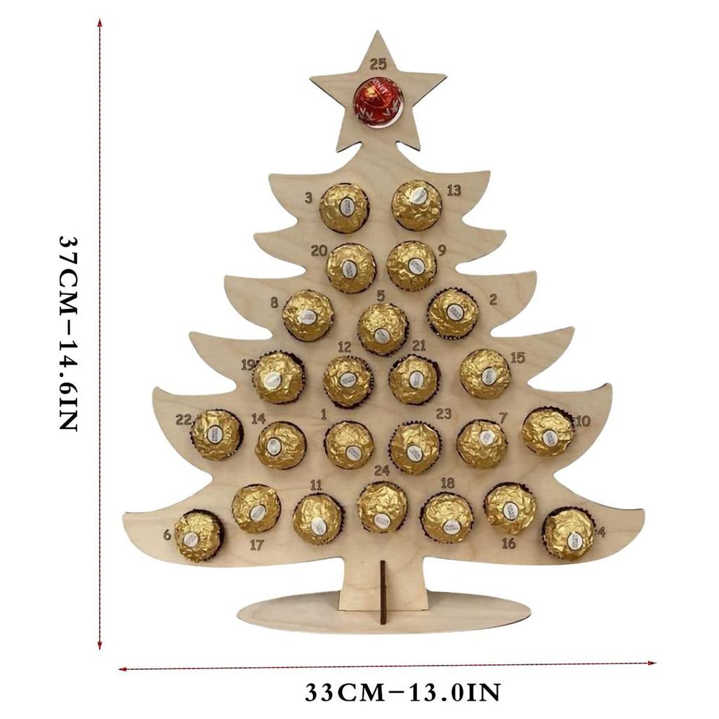 Wooden Xmas Advent Calendar Wooden Chocolate Frame Advent Calendar for Home Decor