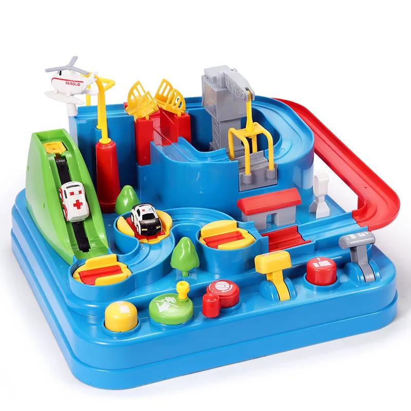 Racing Rail Car Model Educational Toys Children Track Adventure Game Brain Mechanical Interactive Train Animals Space Rocket Toy