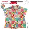 In Stock: 2025 Summer Unisex Kids Colorful Plaid 100% Cotton Short-Sleeve Shirt