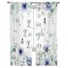 Ins Style Eucalyptus Tulip Flowers Leaves Sheer Curtains For Living Room Bedroom Tulle Curtain For Kitchen Voile Blind Curtain