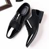 Mens Leather Shoes New Business Casual Formal Breathable British Korean Style Pointed Toe Groom Wedding Shoes