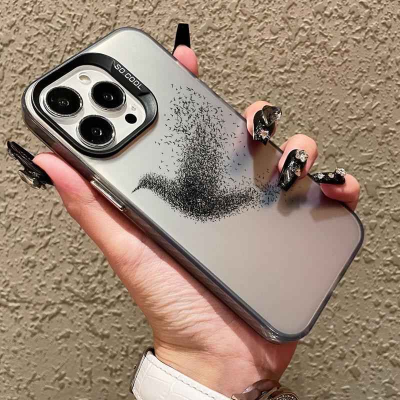 Birds In Flight Laser Phone Case For iPhone 13 Mini 14 Pro Max 16 15 Pro Max Plus 12 11 Pro Max Shockproof Back Cover Fundas