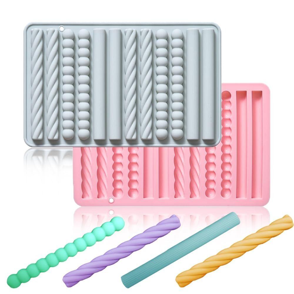 Silicone Chocolate Molds Strip Non-stick Fondant Mould Pretzel Stick Mold Cupcake Decoration