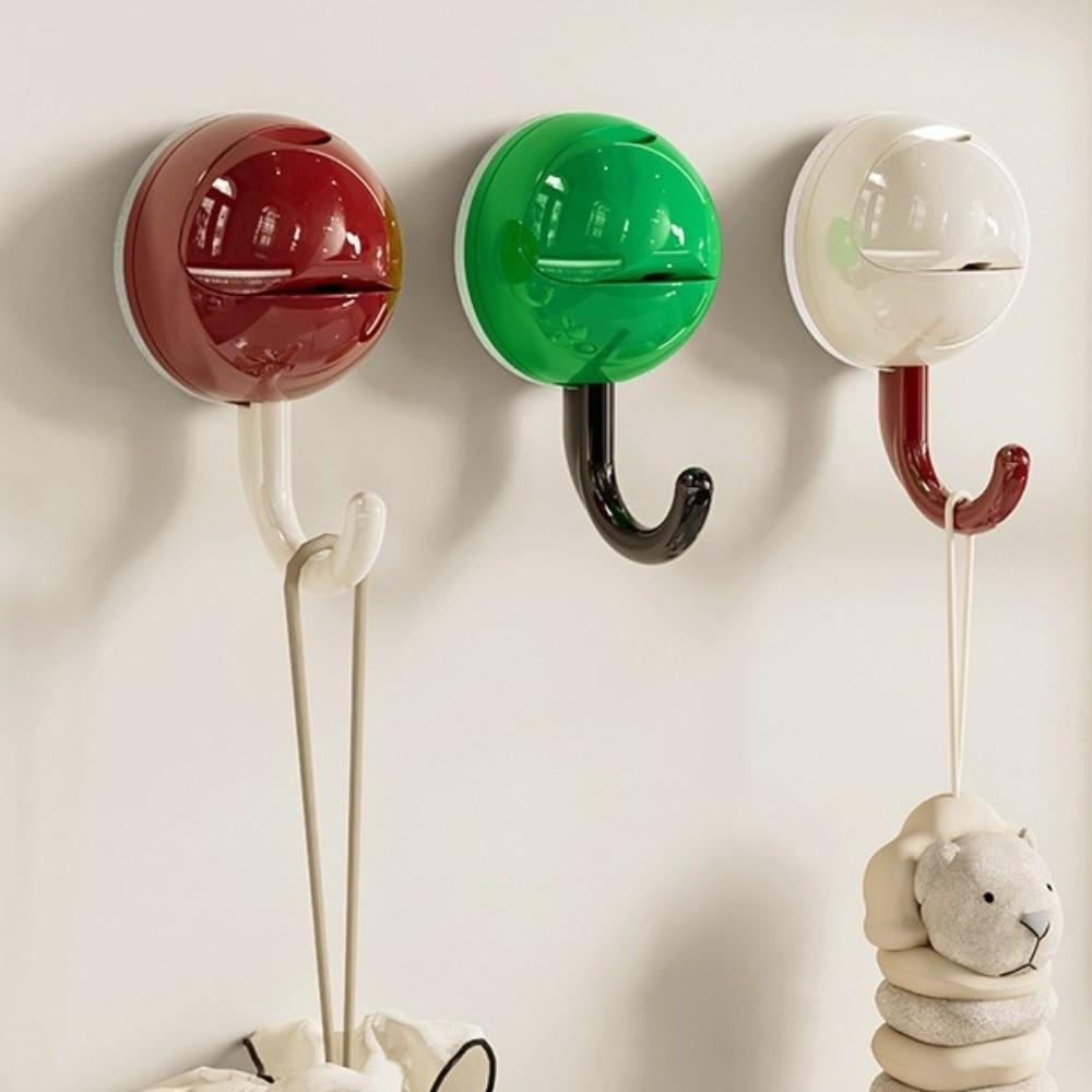 Round Head Suction Cup Hooks Plastic Kitchen Storage Hooks Wall Towel Hooks  Bathroom