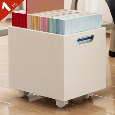 1pc Wheeled Large-opening Movable Storage Box - Perfect for Clothes, Snacks, Books, Etc. - Modern Plastic Home Storage Box