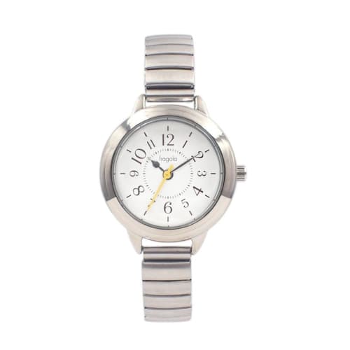 

Fragola 10 ATM Water Resistant Bellows Watch N04023A-5 Silver/White Women s Silver