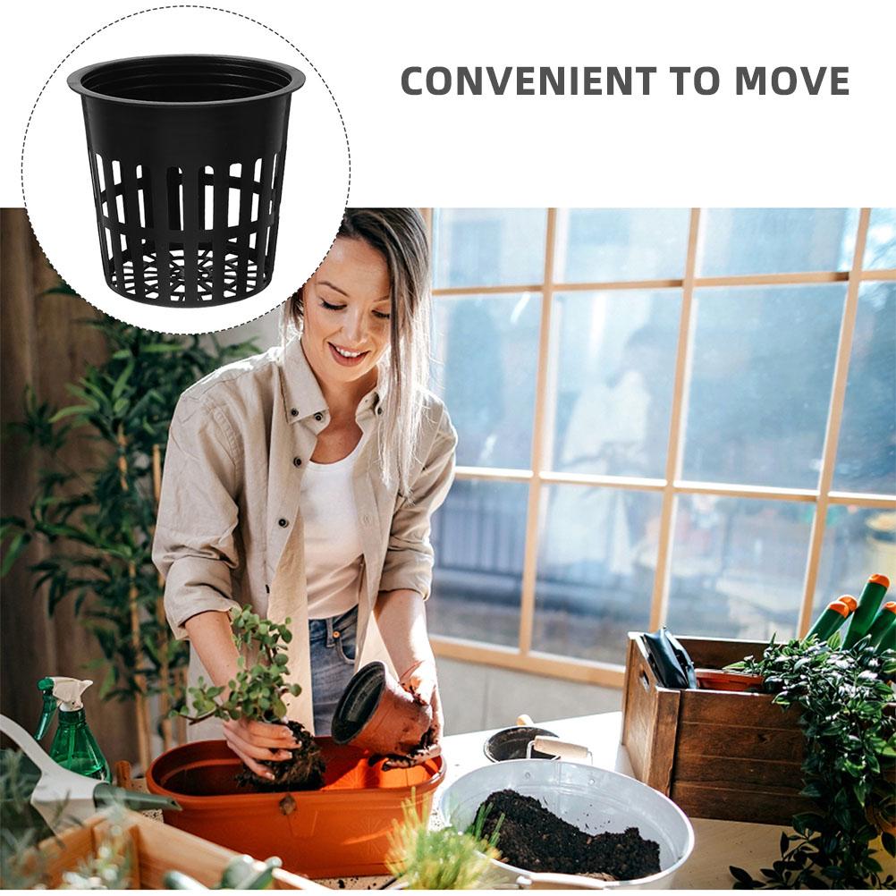 15pcs Hydroponic Net Pots 4 Inch Water Culture Growing Basket For Vegetables Herbs Plastic Mesh Plant Pots Hydroponics System