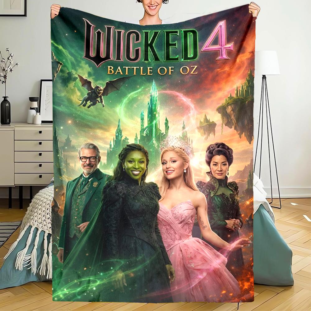 Wicked Theme Printed Blanket - Perfect for Couch, Bed, Travel & Outdoor Use | Machine Washable, Cozy & Durable.