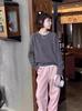 Women's Cable Knit Embroidered Loose Sweater - Casual Round Neck, Solid Color, Warm and Versatile for Autumn and Winter