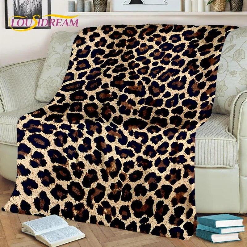 3D Wild Sexy Leopard Stripe Print Blanket,Soft Throw Blanket for Home Bedroom Bed Sofa Picnic Travel Office Cover Blanket Kids