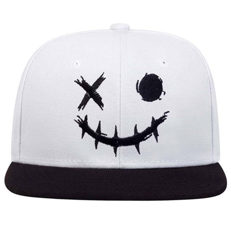 Unisex XO Smiling Face Embroidery Hip-hop Hats Outdoor Adjustable Casual Baseball Caps Sunscreen Hat