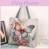 Butterfly Embroidered Canvas Tote Bag With Large Capacity For Daily Use And Mom Gifts