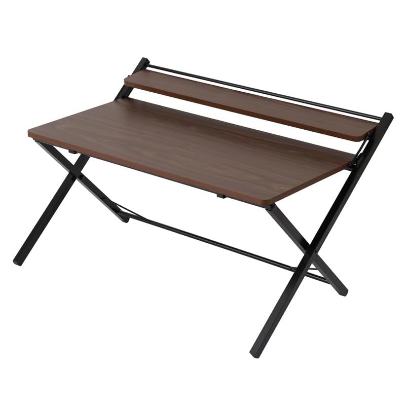 Nagai Kogyo Folding 80cm Wide x 40cm Low with Fully Brown Wood Grain PC Desk Desk, Deep, Type, Shelf, Assembled, Finish, NK-566