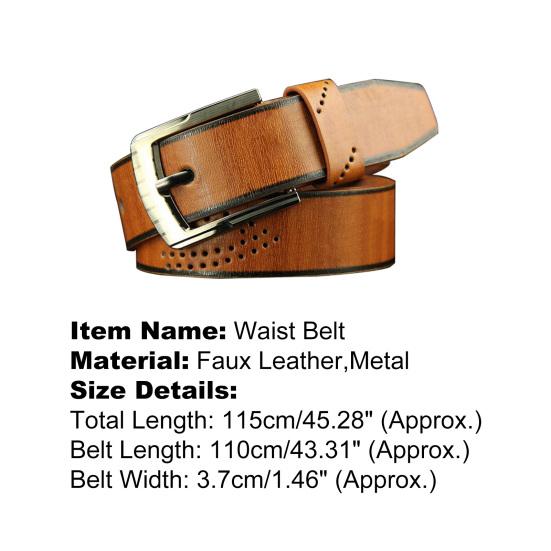 Leather Belt Hollow Colorful Reusable Pin Buckle Belt for Boy